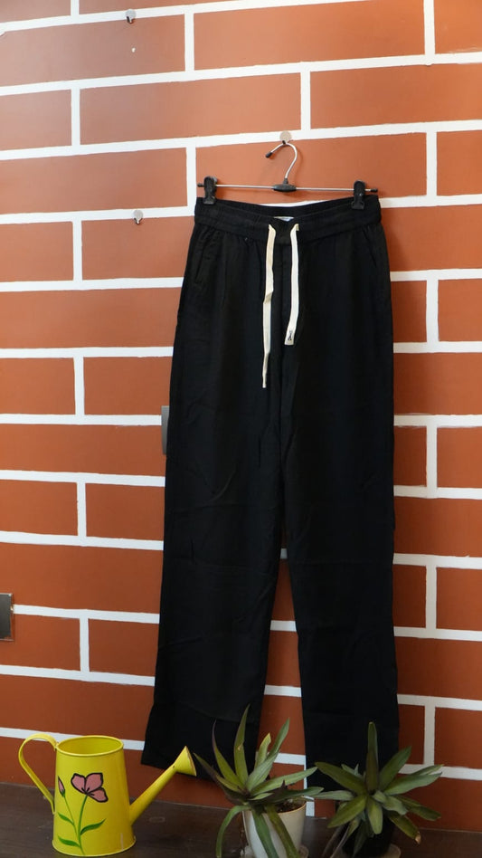 Black Relaxed Linen Pants